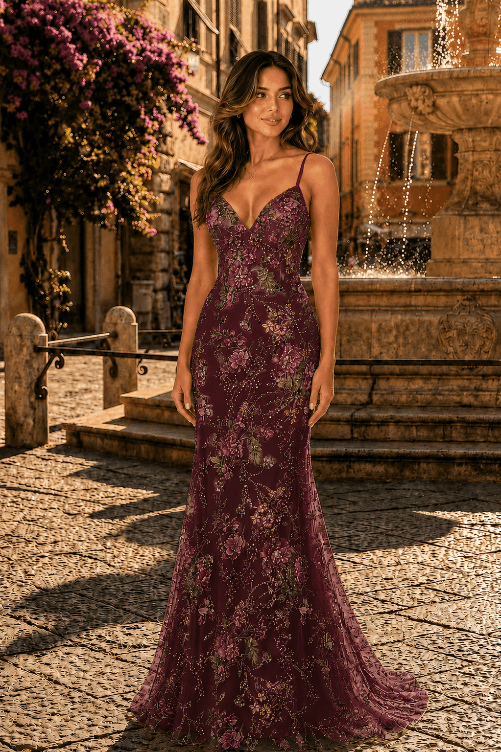 Mermaid Spaghetti Sleeveless Straps Sequins Long Prom Dress with Appliques KAIDRESS