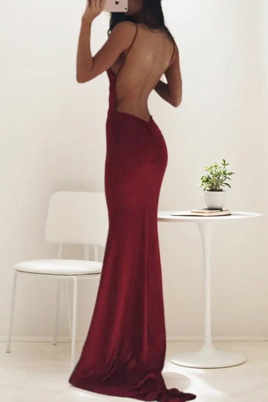 Prom Dresses Trumpet/Mermaid V-Neck Sweep Train With Pleated