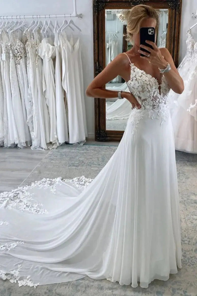 Kaidress 2026 White Lace Boho Wedding Dresses for Bride Custom Made
