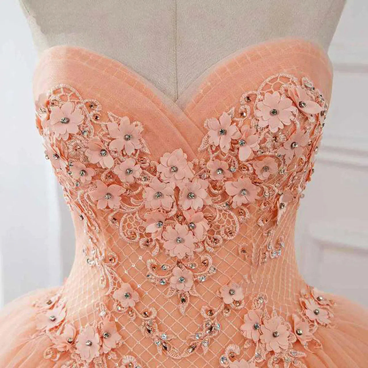 Tulle Orange Formal Prom Dresses Long Princess16 Quinceanera Dresses