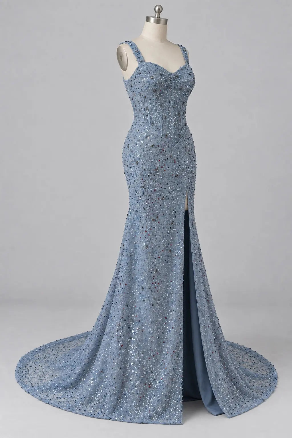 2026 Luxury Champagne Mermaid Sparkly Sweetheart Evening Gowns Long Rhinestone Sheath Formal Prom Dress