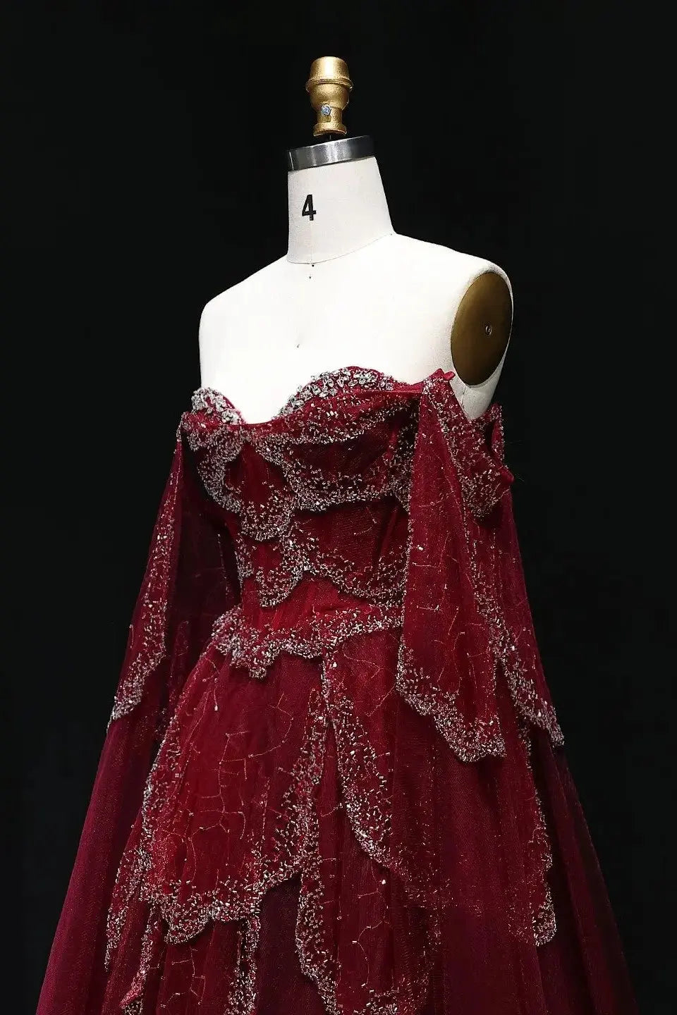 A-line Elegant Off Shoulder Formal Evening Gowns with Cape Sleeves Dresses KAIDRESS