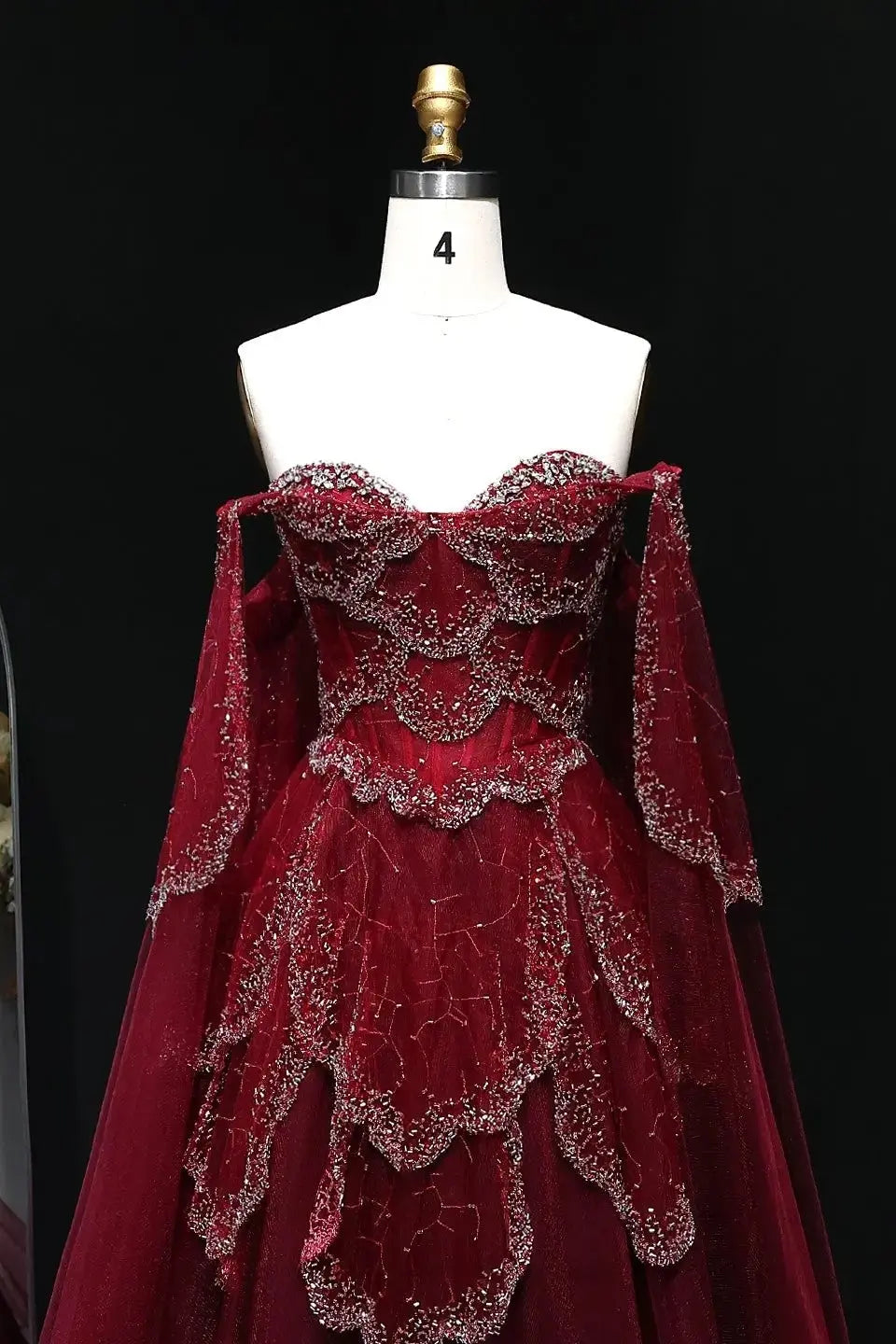 A-line Elegant Off Shoulder Formal Evening Gowns with Cape Sleeves Dresses KAIDRESS