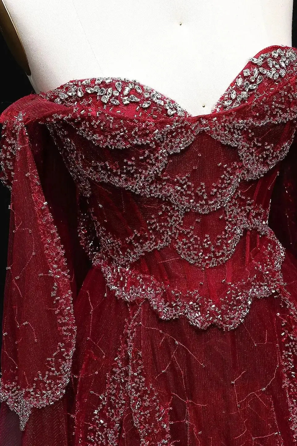 A-line Elegant Off Shoulder Formal Evening Gowns with Cape Sleeves Dresses KAIDRESS