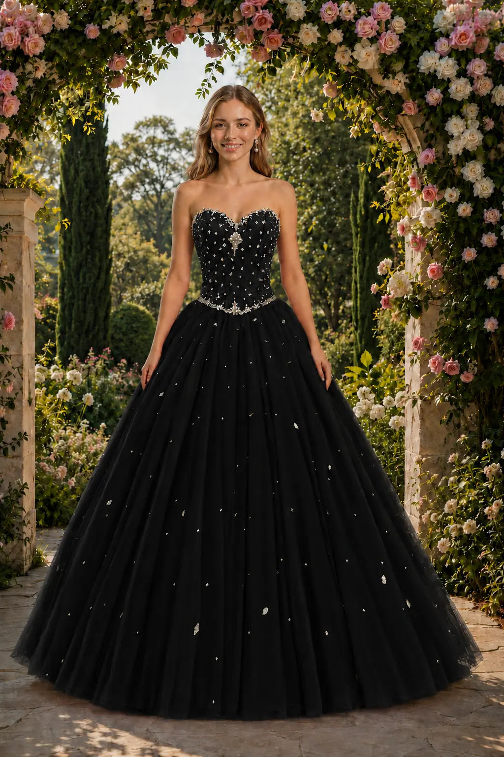 Royal Blue Princess Quinceanera Dress Rhinestone Tulle Ball Gown Prom KAIDRESS