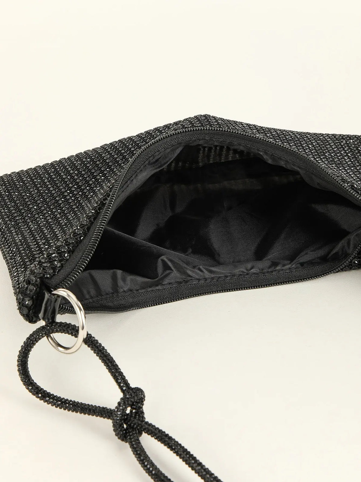 Gold Rhinestone Hobo Shoulder Bag with Adjustable Knotted Strap