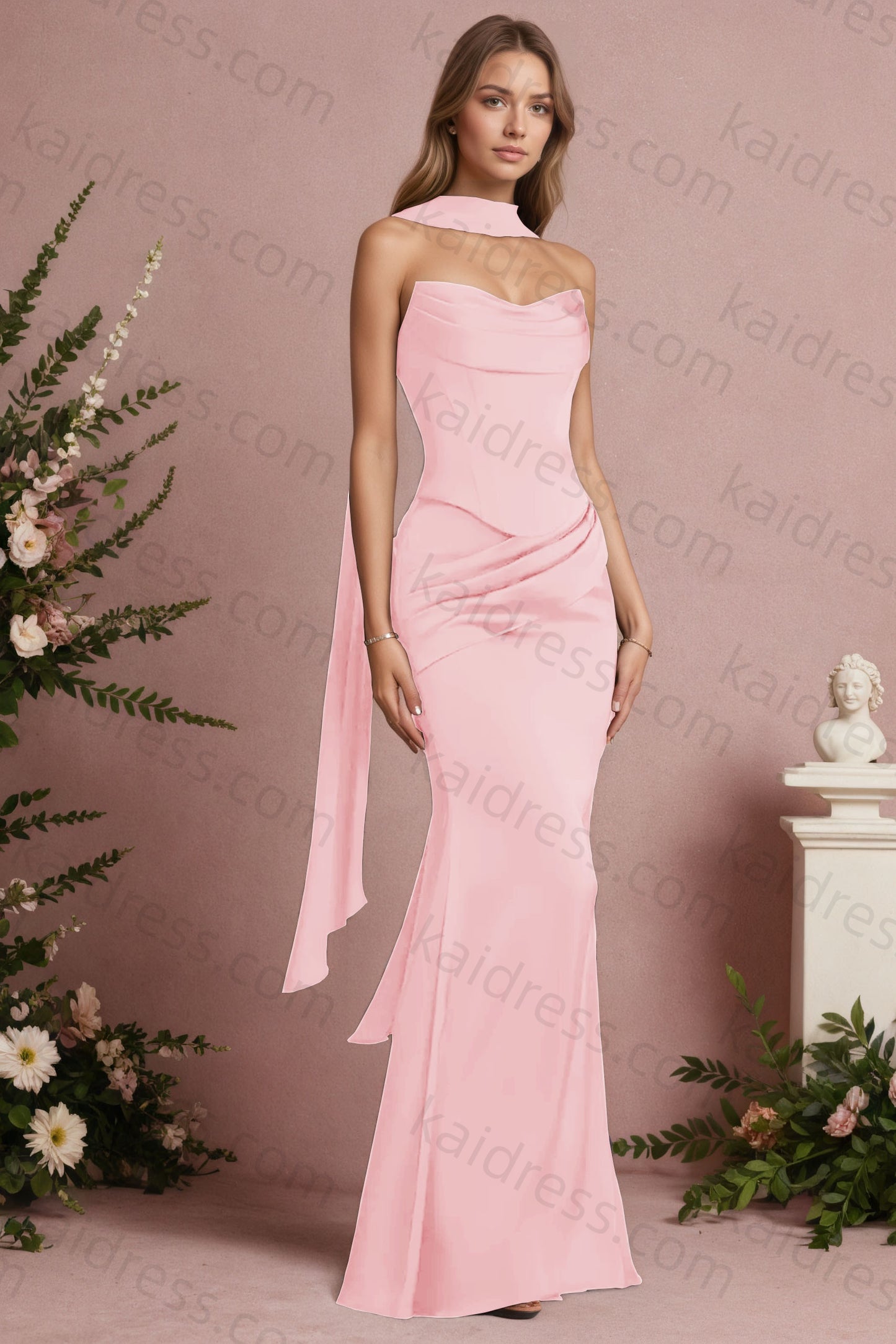 Mermaid Black Strapless Satin Long Prom Dresses Corset Evening Dresses