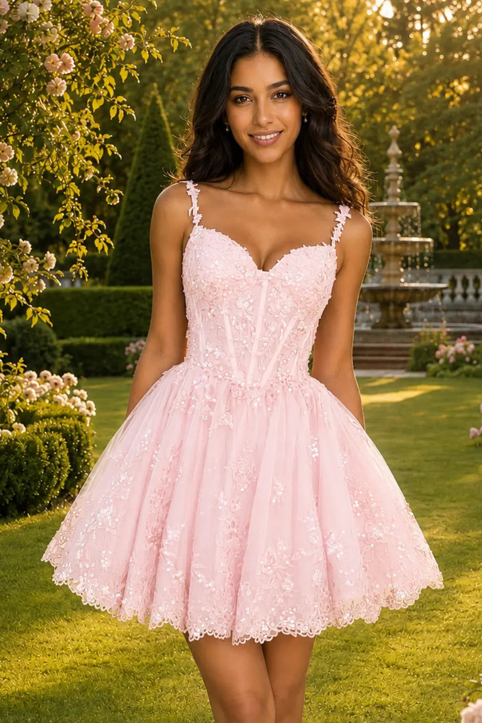 Glittering A-line Sweetheart Short/Mini Tulle Homecoming Dress with Appliqued Beading KAIDRESS