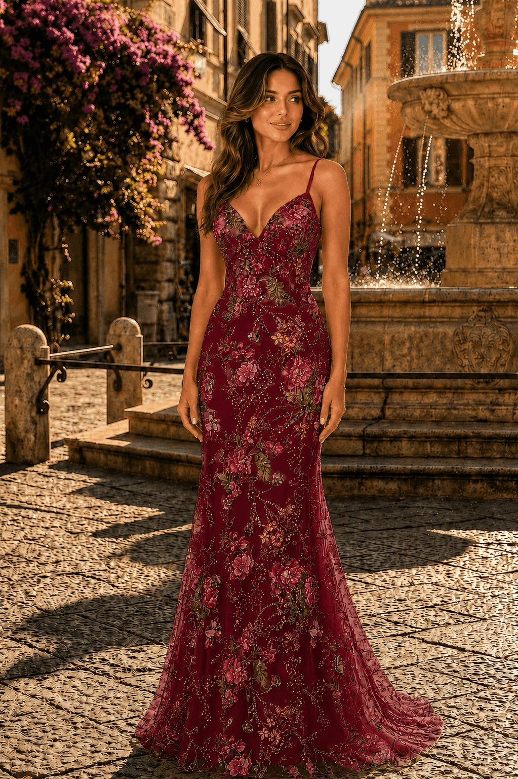 Mermaid Spaghetti Sleeveless Straps Sequins Long Prom Dress with Appliques KAIDRESS