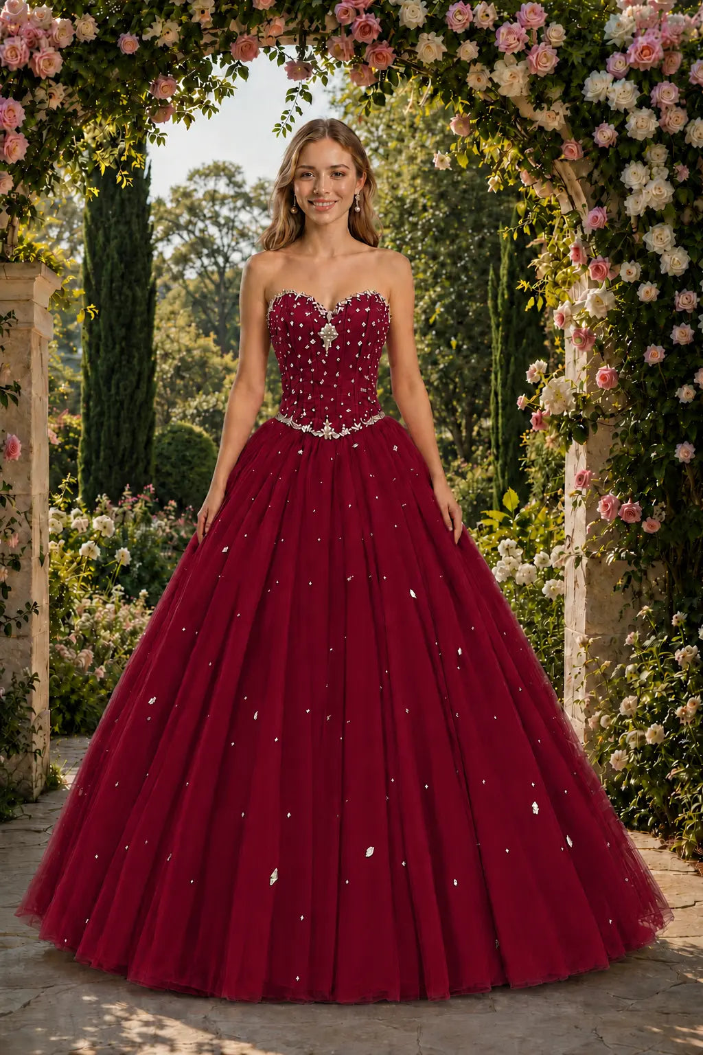 Royal Blue Princess Quinceanera Dress Rhinestone Tulle Ball Gown Prom KAIDRESS