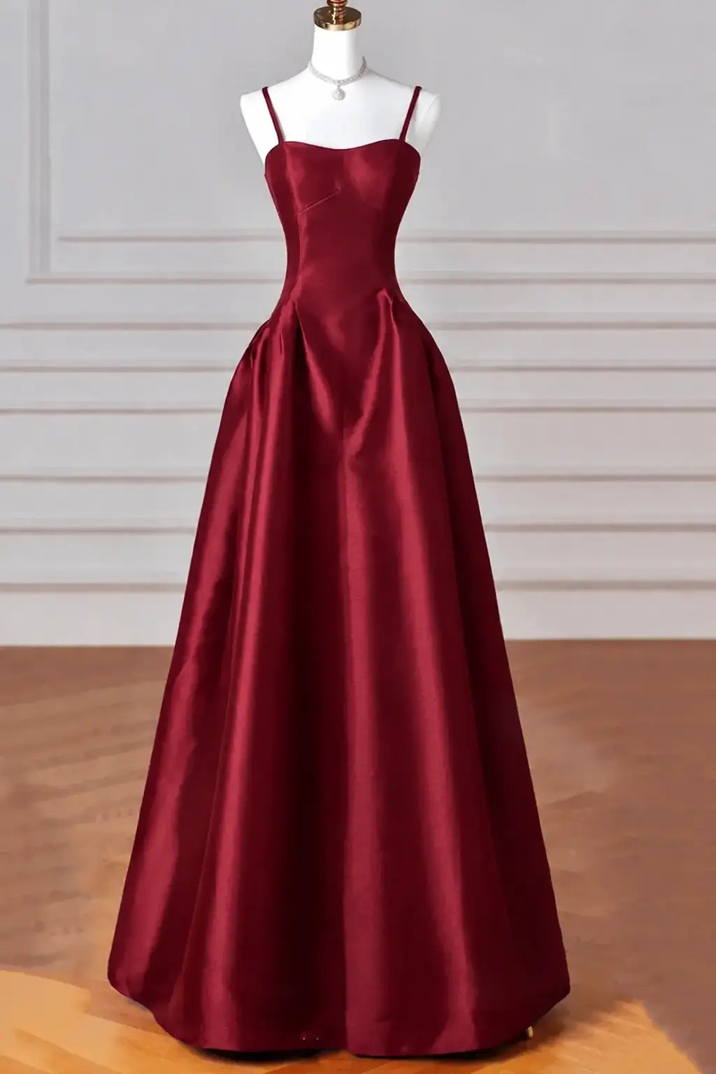 A-Line/Princess Halter Satin Sleeveless Long Prom Dress Black Prom Gown Kaidress