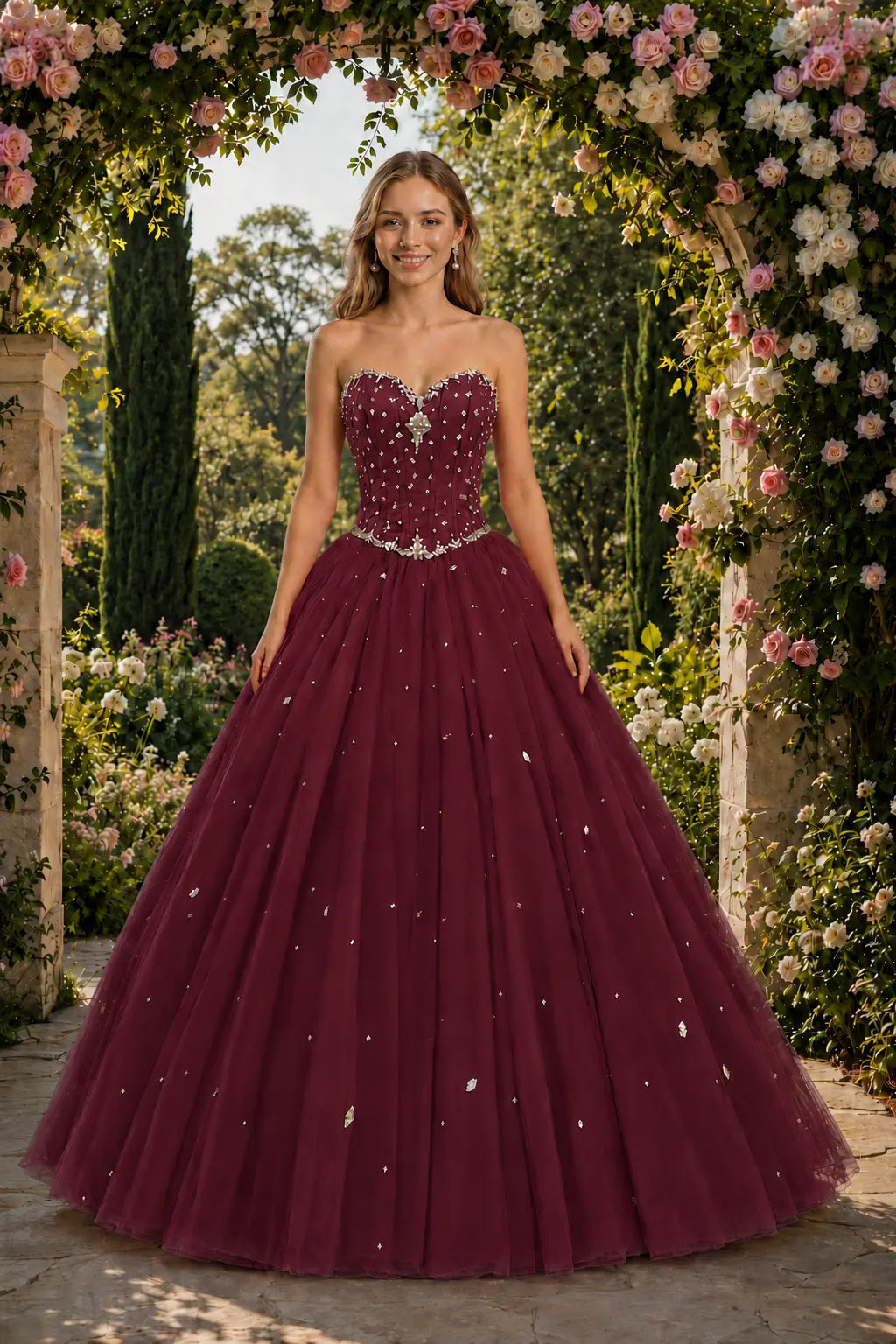 Royal Blue Princess Quinceanera Dress Rhinestone Tulle Ball Gown Prom KAIDRESS