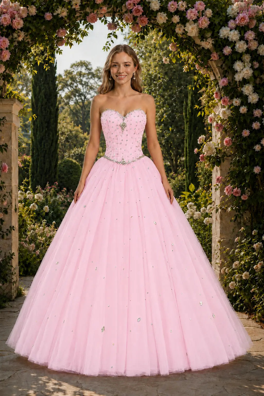 Royal Blue Princess Quinceanera Dress Rhinestone Tulle Ball Gown Prom KAIDRESS