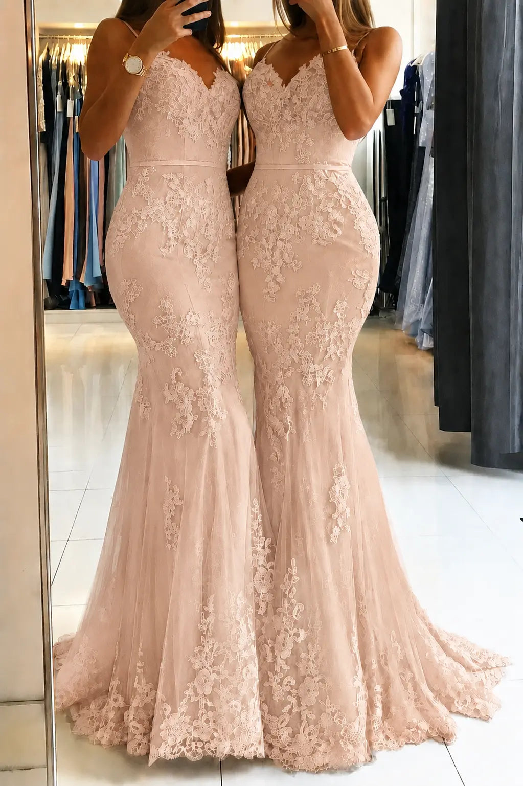 Trumpet/Mermaid Sweetheart Sleeveless Long/Floor-Length Tulle Prom Dresses With Appliqued KAIDRESS