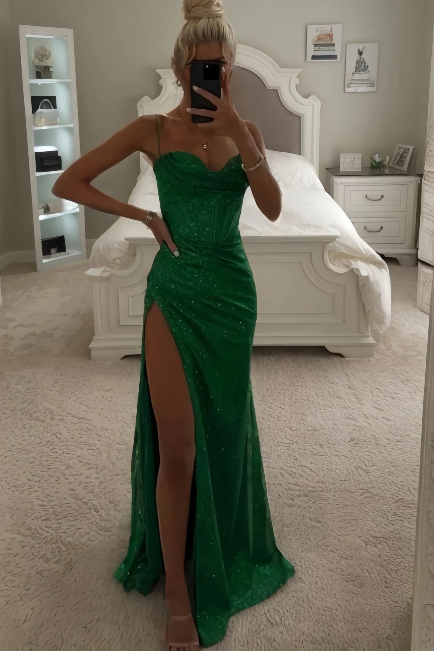 Column Halter Long Sequins Silver Prom Dresses Formal Evening Gowns