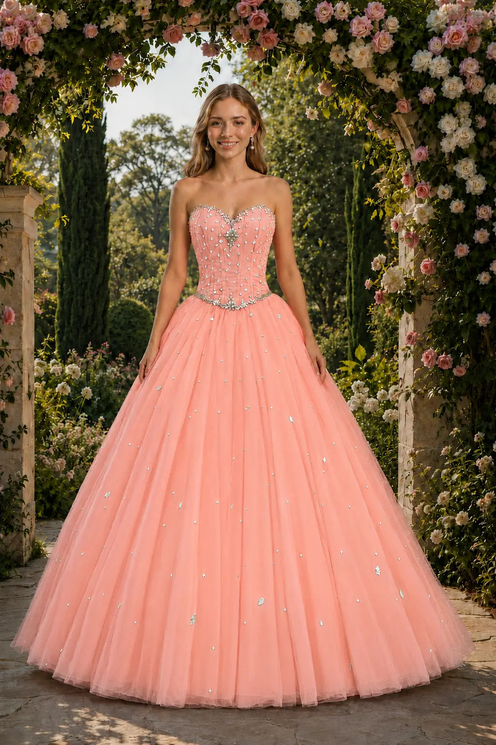Royal Blue Princess Quinceanera Dress Rhinestone Tulle Ball Gown Prom KAIDRESS