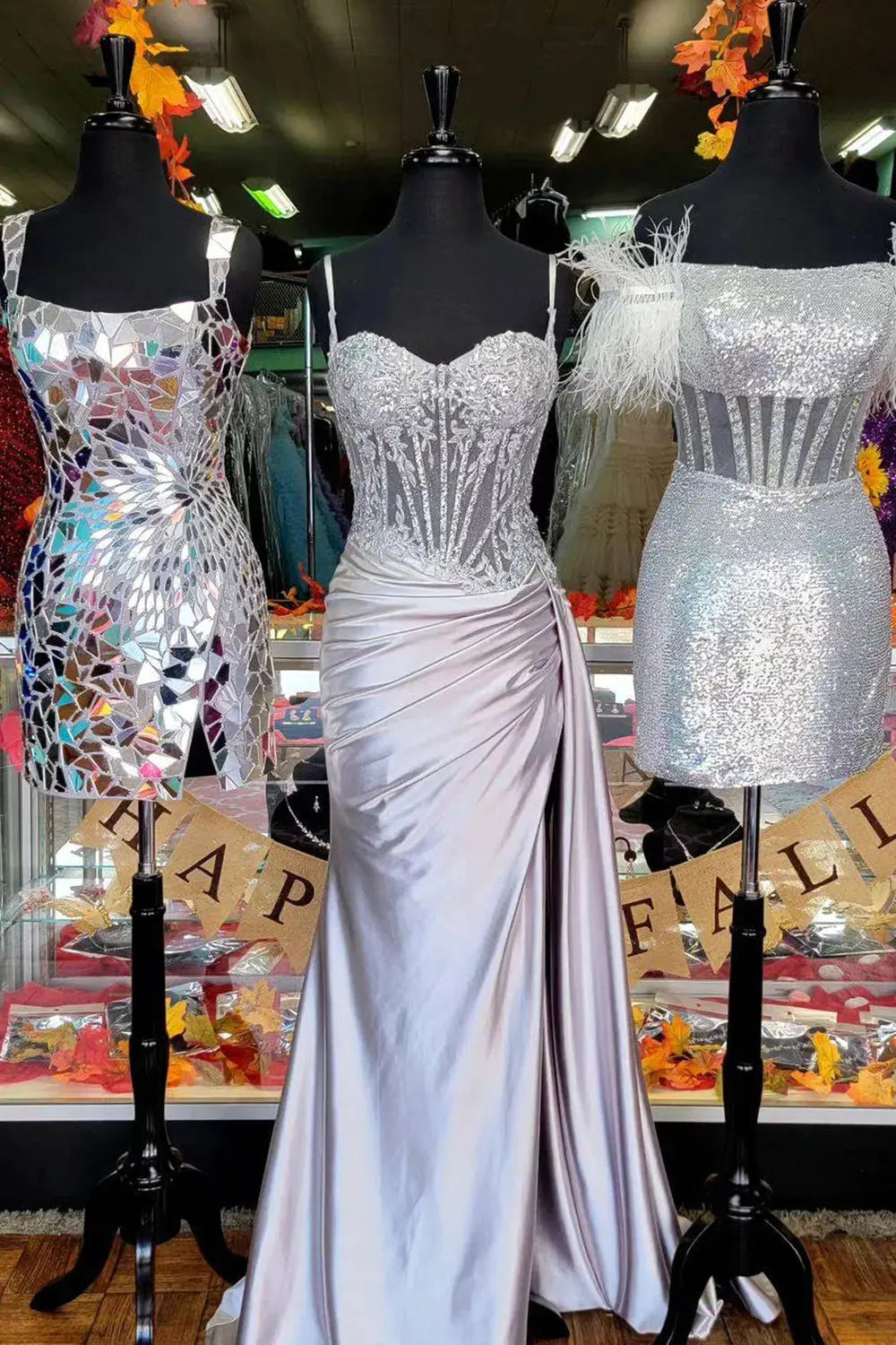 Corset Silk Split Halter Green Formal Prom Dresses Long Evening Gowns