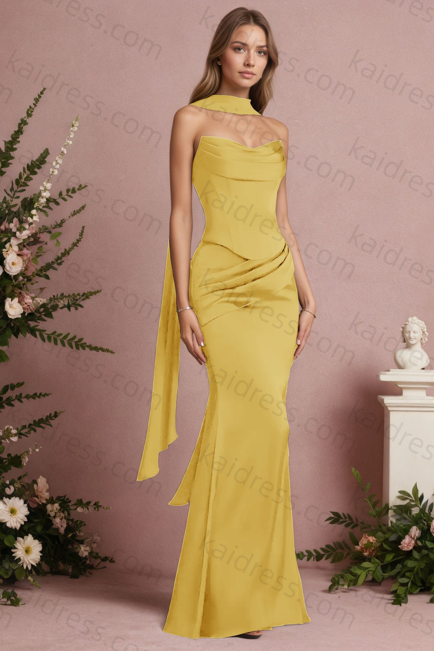 Mermaid Black Strapless Satin Long Prom Dresses Corset Evening Dresses