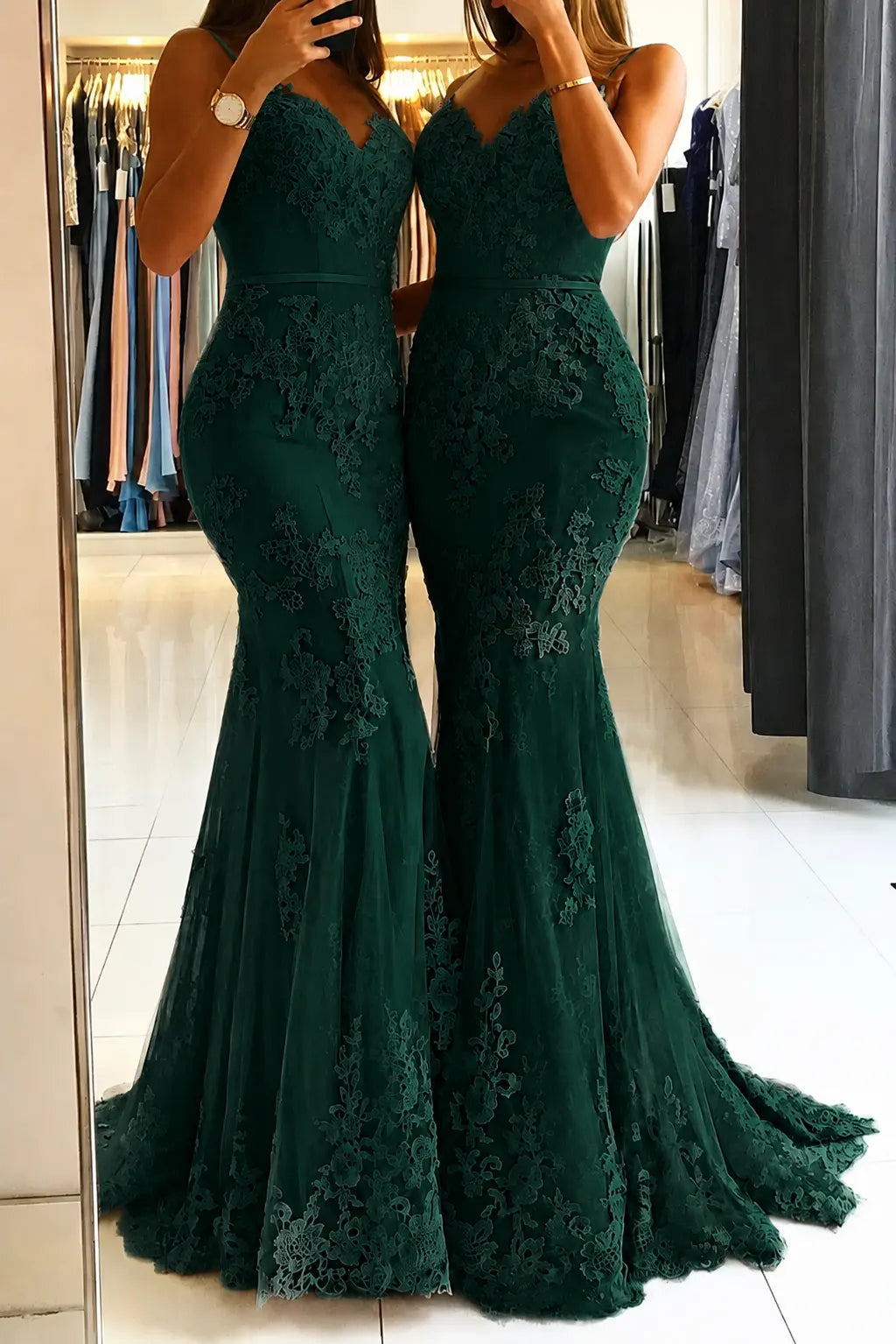 Trumpet/Mermaid Sweetheart Sleeveless Long/Floor-Length Tulle Prom Dresses With Appliqued KAIDRESS