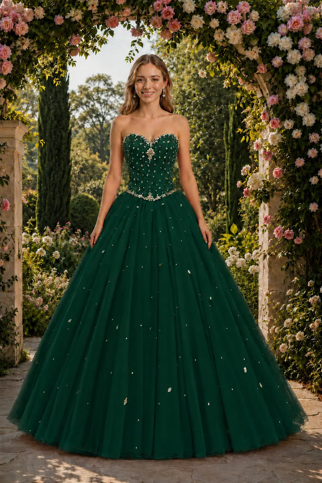 Royal Blue Princess Quinceanera Dress Rhinestone Tulle Ball Gown Prom KAIDRESS