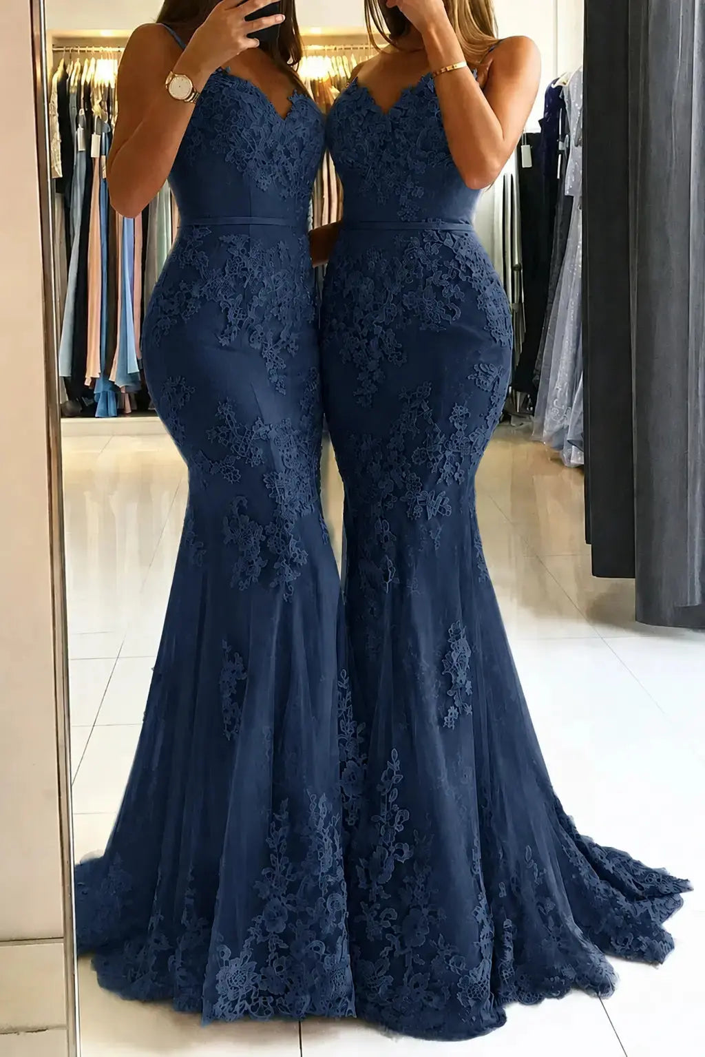 Trumpet/Mermaid Sweetheart Sleeveless Long/Floor-Length Tulle Prom Dresses With Appliqued KAIDRESS