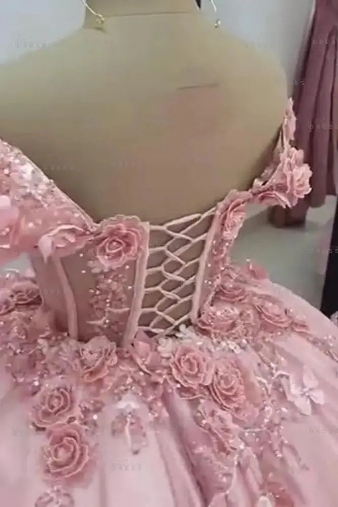 A-line Off-the-Shoulder Tulle Short/Mini Homecoming Dress with Appliqued Flowers Sequins KAIDRESS