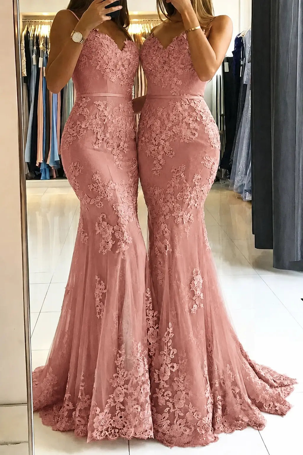 Trumpet/Mermaid Sweetheart Sleeveless Long/Floor-Length Tulle Prom Dresses With Appliqued KAIDRESS
