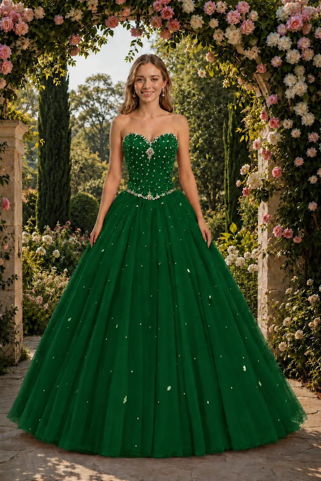 Royal Blue Princess Quinceanera Dress Rhinestone Tulle Ball Gown Prom KAIDRESS
