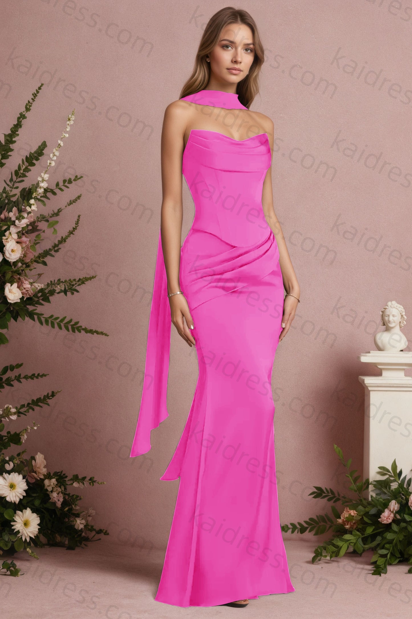 Mermaid Black Strapless Satin Long Prom Dresses Corset Evening Dresses