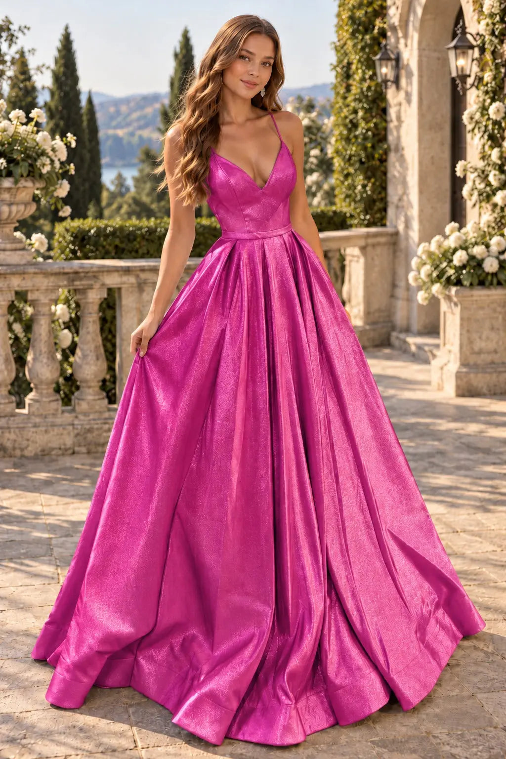 A Line V Neck Silver Gray Long Prom Dresses Silver Gray Long Formal Evening Dresses
