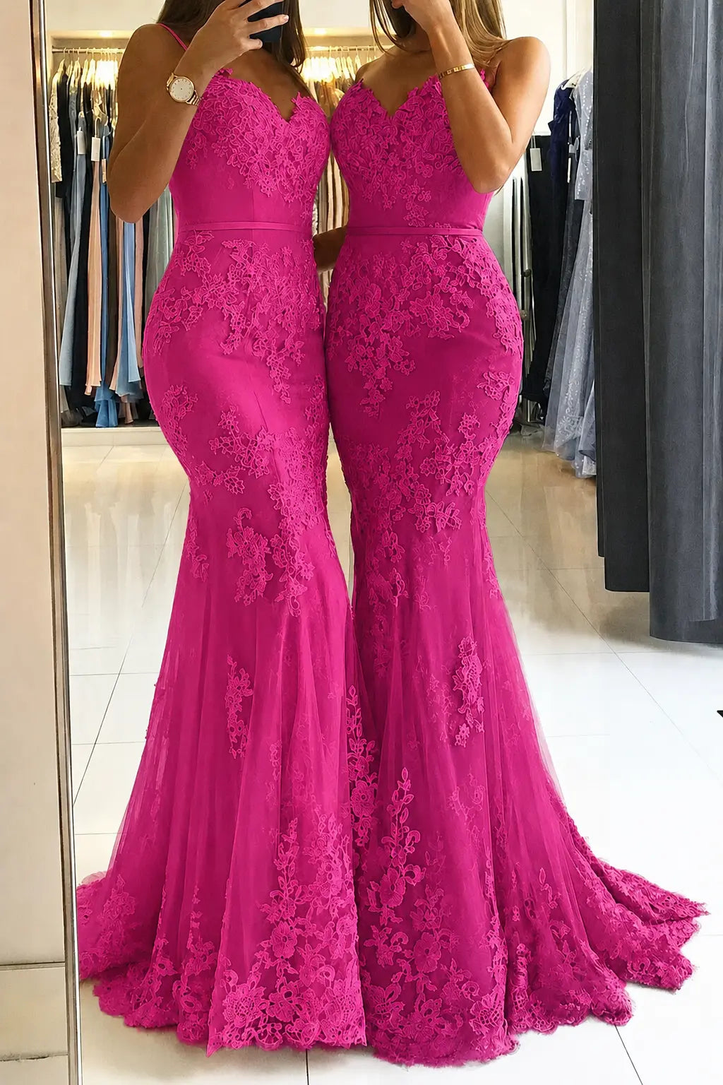 Trumpet/Mermaid Sweetheart Sleeveless Long/Floor-Length Tulle Prom Dresses With Appliqued KAIDRESS