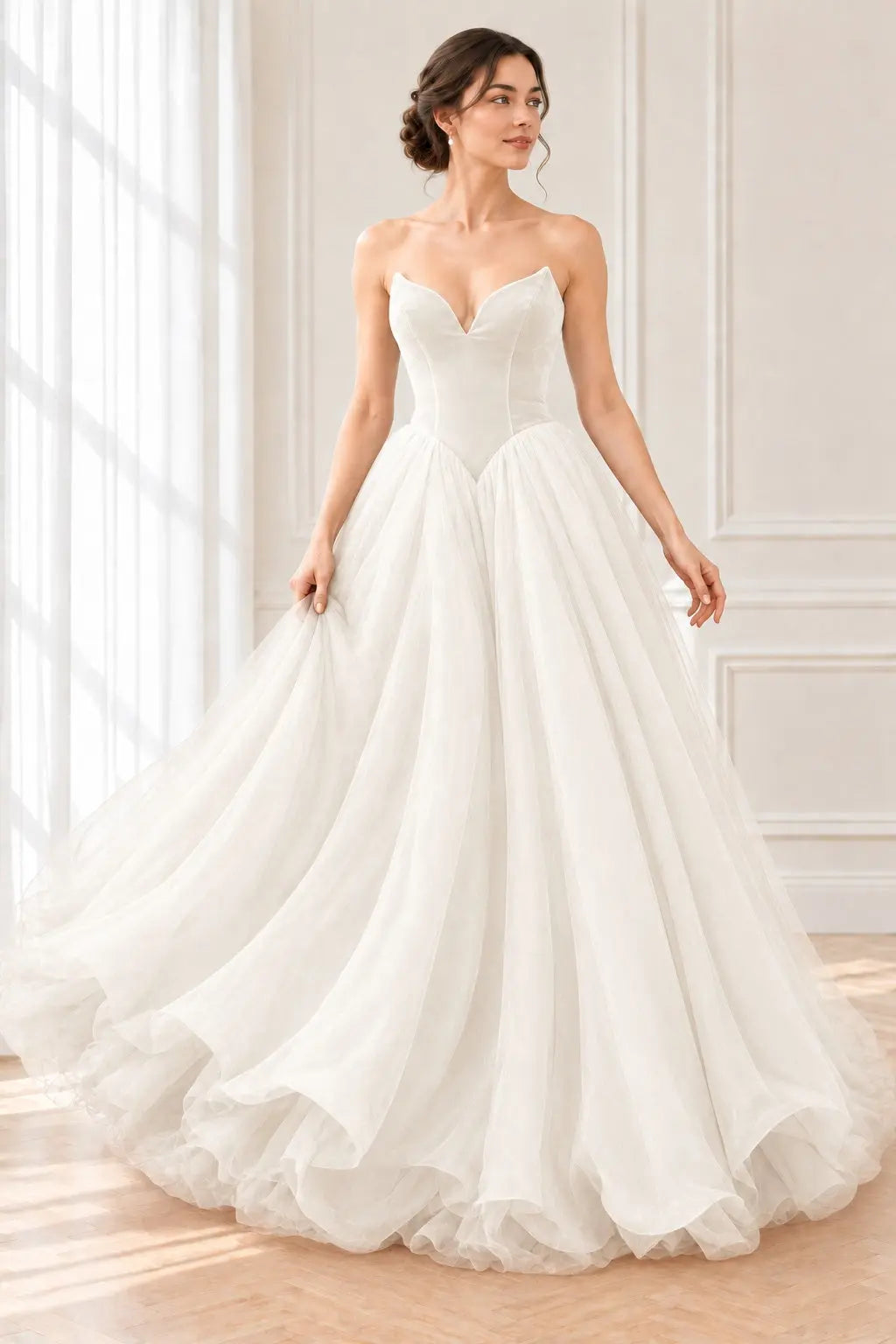 Organza Sweep Train A-Line/Princess Sleeveless Sweetheart Zipper Prom Dress With Pleated