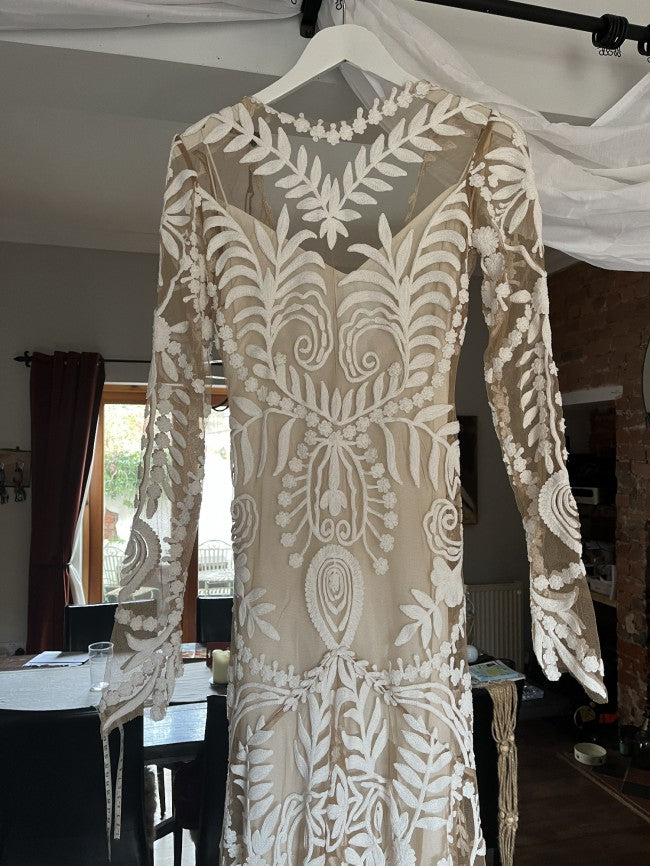 Mermaid Lace White Long Sleeve Boho Wedding Dresses Luxury Bride Robe