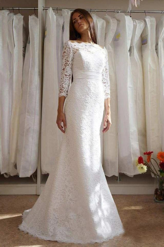 Kaidress 2026 Boho Lace Mermaid Long Sleeve Wedding Dresses Custom