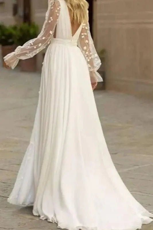 Kaidress 2026 Lace Boho Wedding Dress for Bride Long Sleeve Custom Made