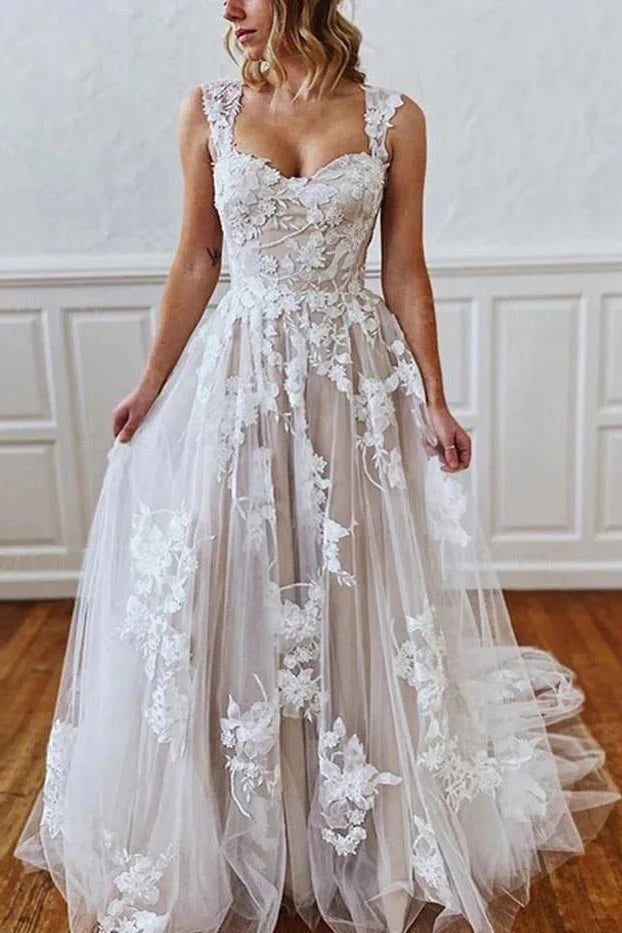 Kaidress 2026 Straps Sweetheart Lace Unique A-Line Wedding Dresses Custom