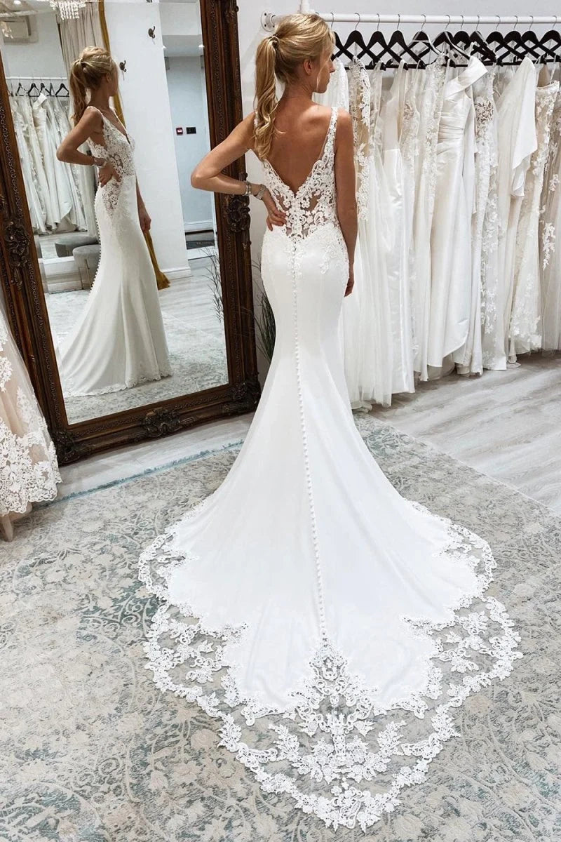 Kaidress 2026 Unique Boho Lace Mermaid Wedding Dress for Bride Custom