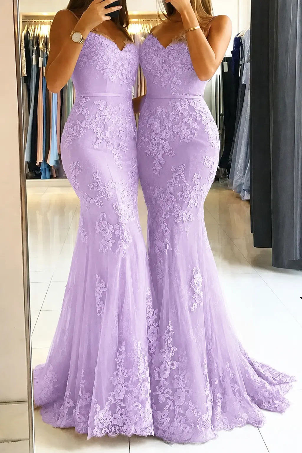 Trumpet/Mermaid Sweetheart Sleeveless Long/Floor-Length Tulle Prom Dresses With Appliqued KAIDRESS