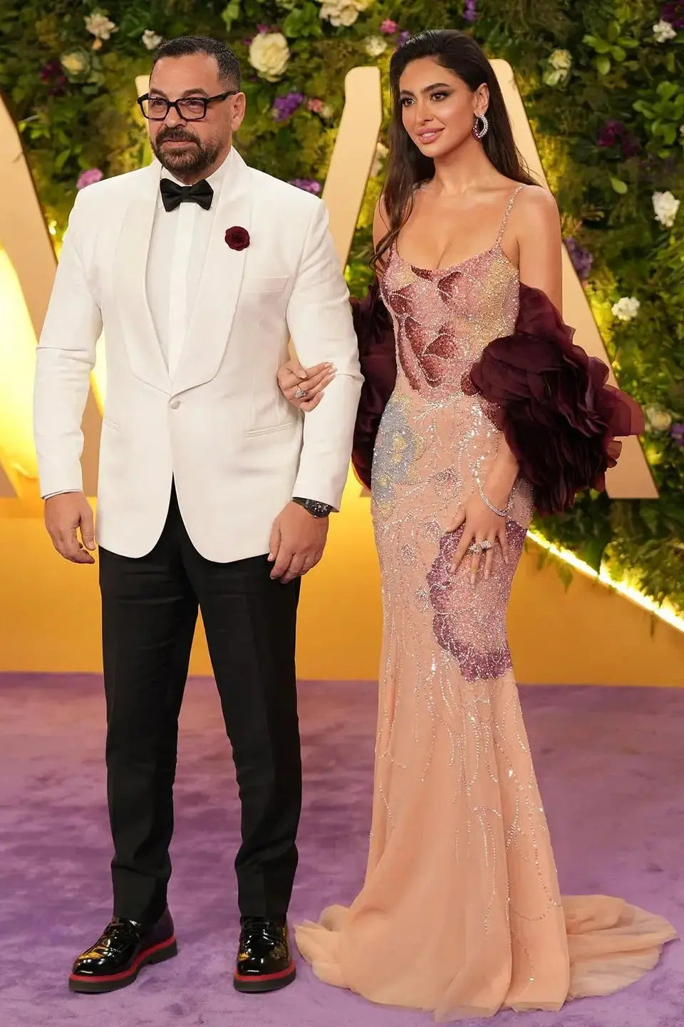 Luxury_Mermaid_Dusty_Rose_Sparkly_Floral_Beaded_Evening_Gowns_with_Burgundy_Shawl