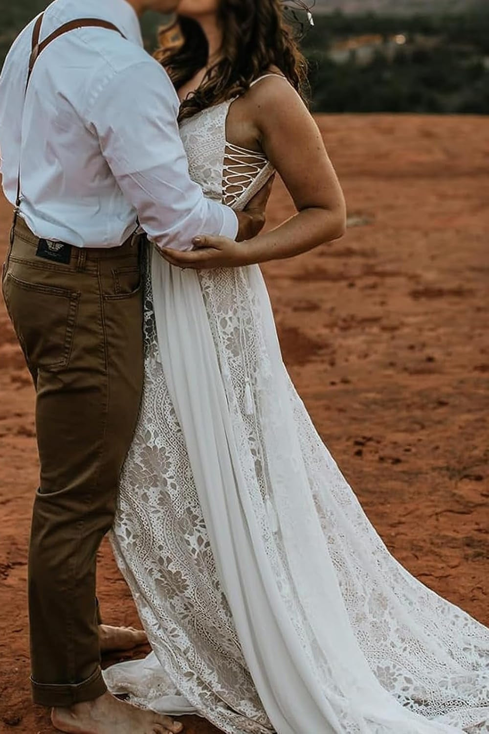 Princess Halter Lace Vintage Boho Wedding Dresses Luxury Bride Robe