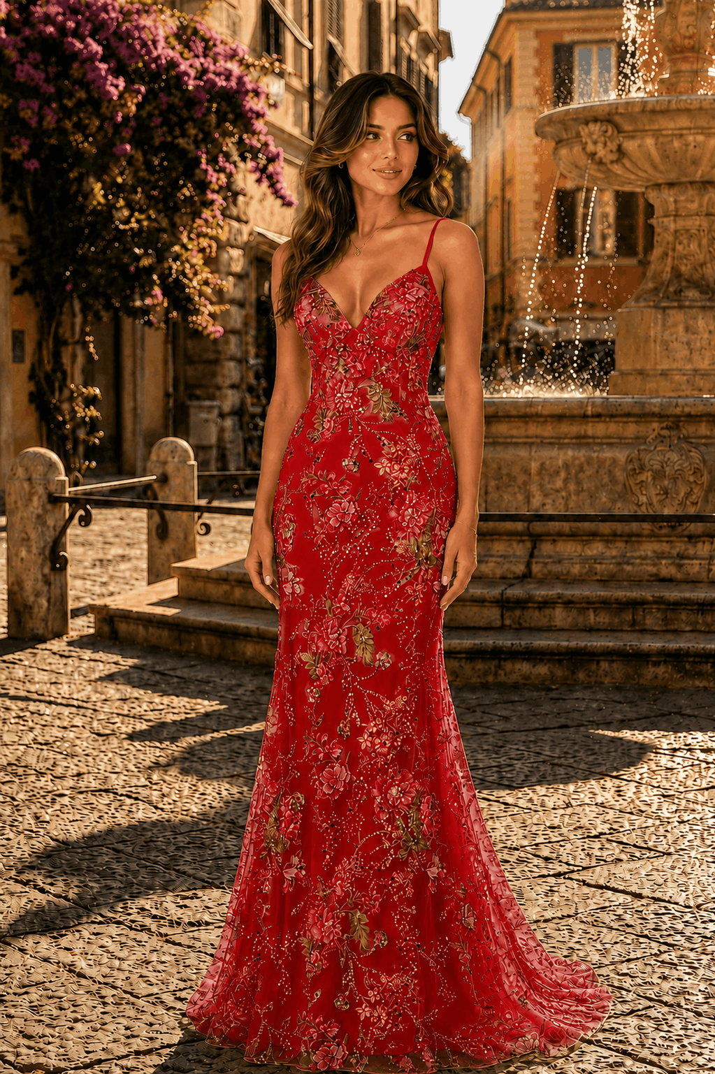 Mermaid Spaghetti Sleeveless Straps Sequins Long Prom Dress with Appliques KAIDRESS