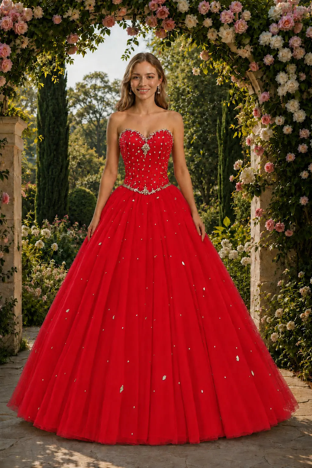 Royal Blue Princess Quinceanera Dress Rhinestone Tulle Ball Gown Prom KAIDRESS