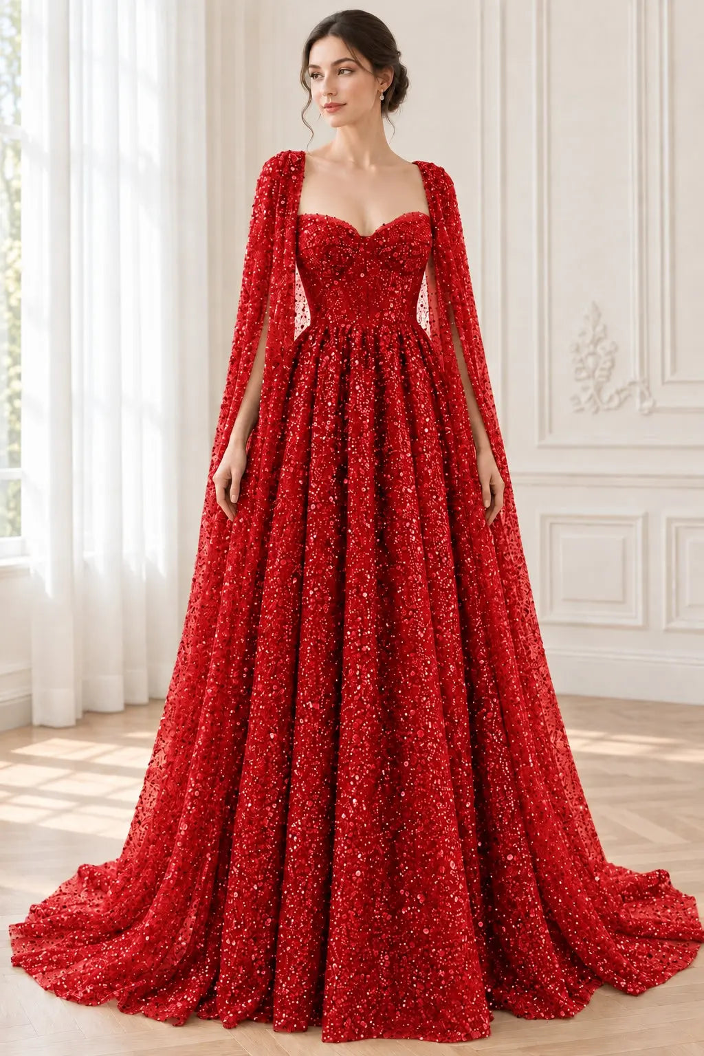 A-line Sequin Lace Purple Long Prom Dresses Sparkly Formal Evening Gowns