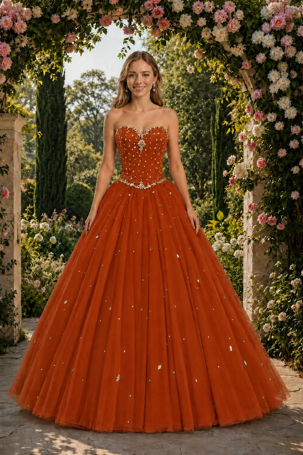 Royal Blue Princess Quinceanera Dress Rhinestone Tulle Ball Gown Prom KAIDRESS