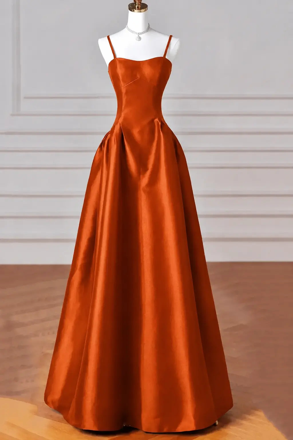 A-Line/Princess Halter Satin Sleeveless Long Prom Dress Black Prom Gown Kaidress