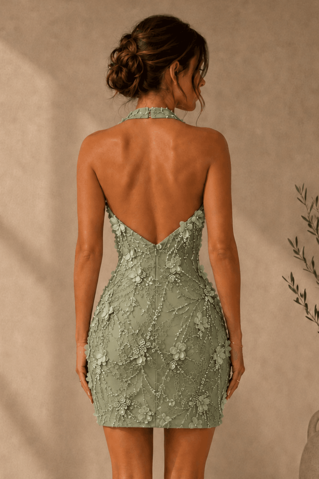 Sage_Green_3D_Floral_Halter_Homecoming_Dress_Mini_Lace_Gown