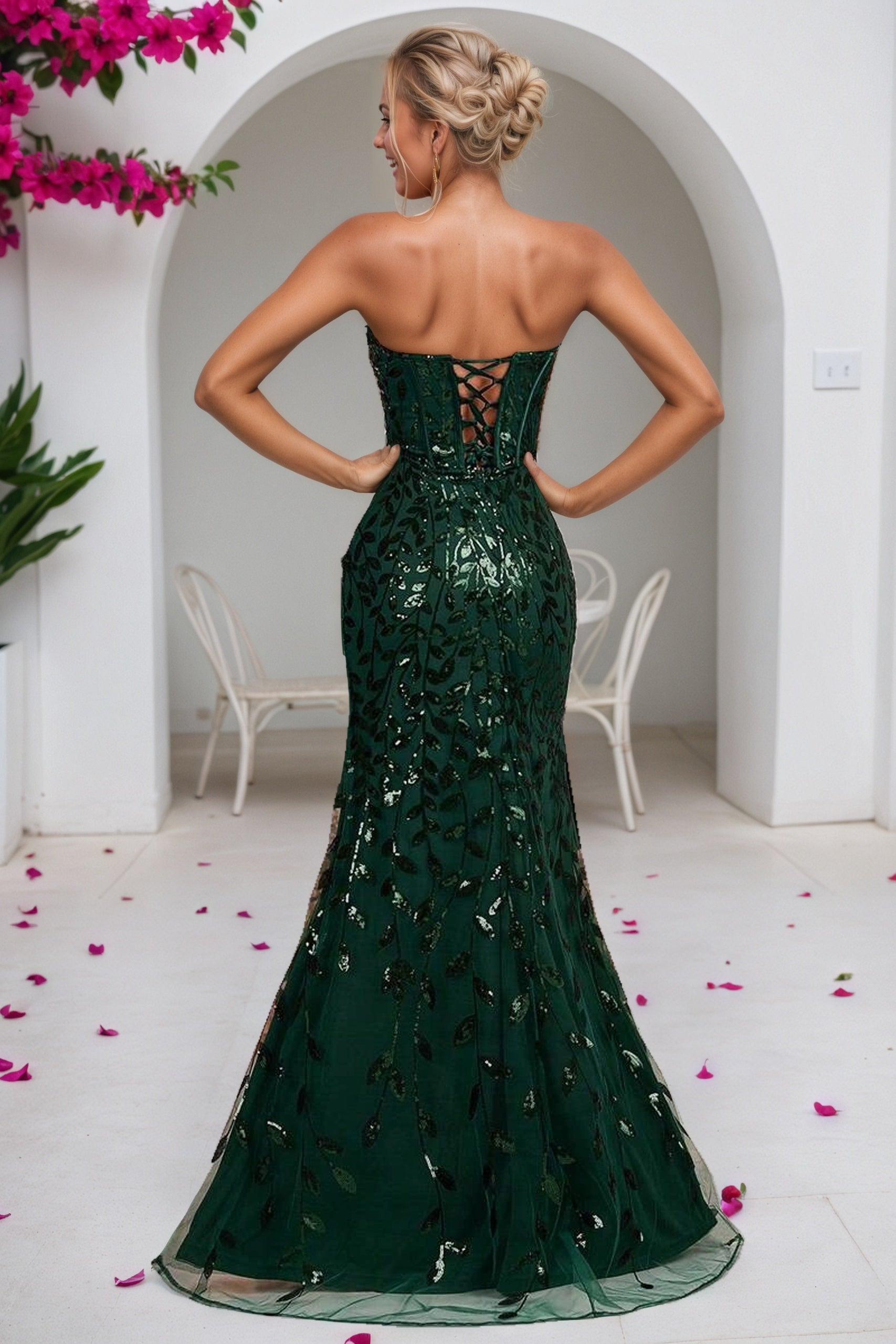 Sequin Green Mermaid Prom Dresses Long Sparkly Formal Evening Gowns