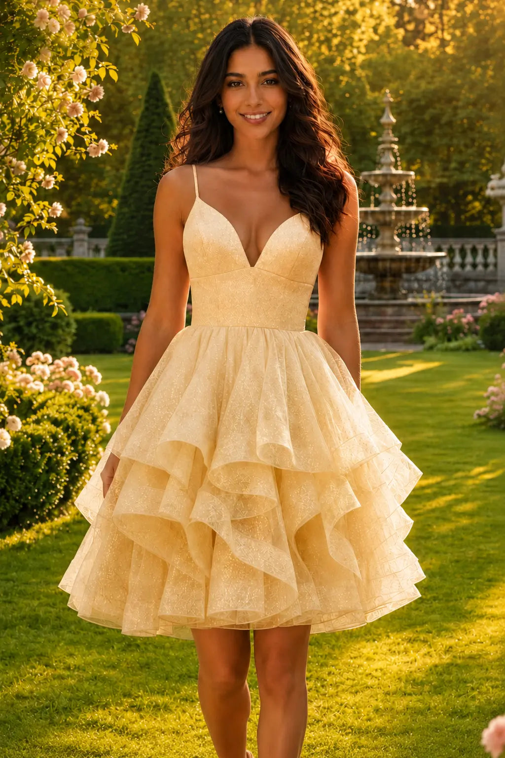 Lilac V Neck Tulle Short Homecoming Dress With Lace Up Back KAIDRESS