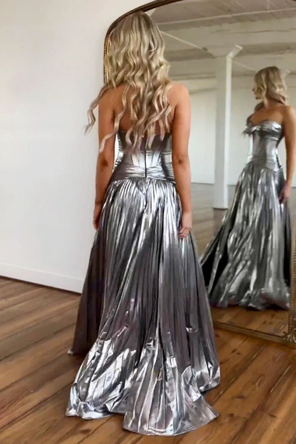 Sparkly Gold Formal Prom Dresses Long Halter Princess Evening Gowns