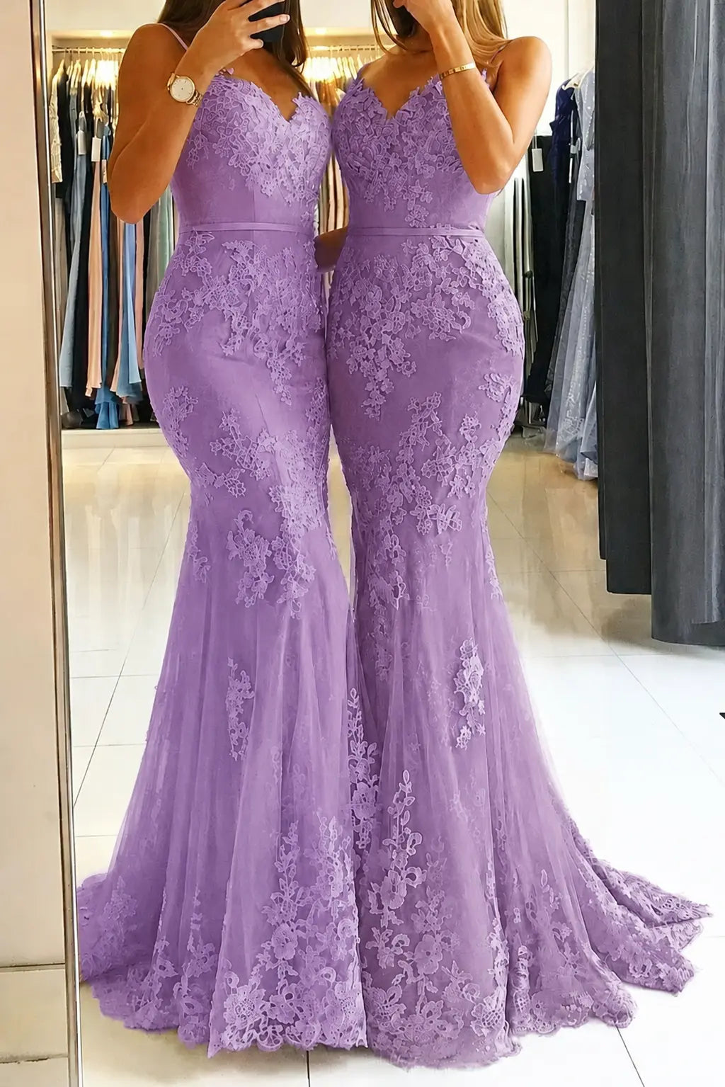 Trumpet/Mermaid Sweetheart Sleeveless Long/Floor-Length Tulle Prom Dresses With Appliqued KAIDRESS
